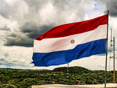 Paraguay flag waving beautifully