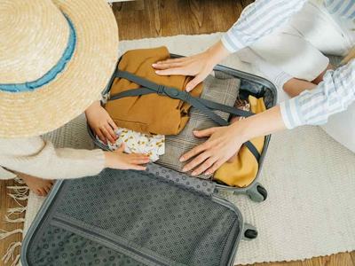 Packing luggage before travel